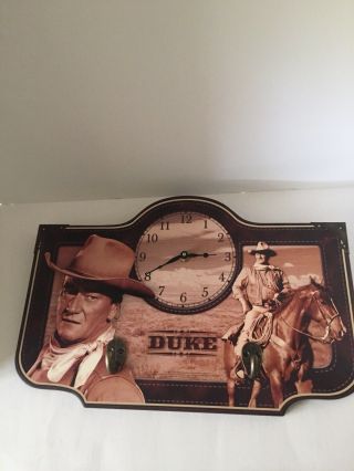 Rare John Wayne “duke” Wall Clock & Key Rack Western Collectible
