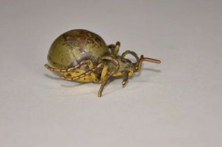 Rare Antique Painted Metal Spider Figural Wind - Up Tape Measure - 2”l