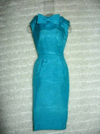 Turquoise Blue Silk Sheath - 1962 - Near Barbie Pak Dress