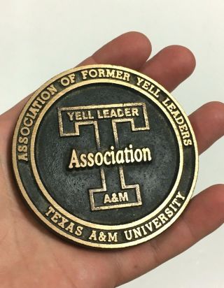 Rare Texas A&m Univ Association Of Former Yell Leaders Brass Paper Weight Aggies
