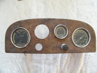 Antique Vintage Ac Spack Plug Dash Gauge Cluster Oil Water Gas Gauge Speedometer