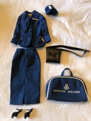 Vintage Barbie American Airlines Stewardess 984 Clothes Outfit 1961 - 64