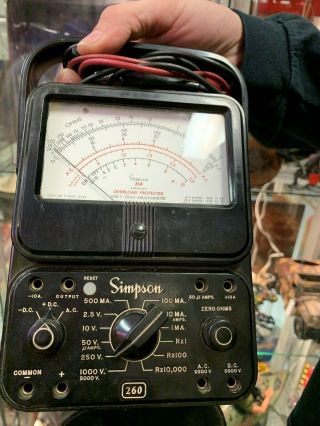 Vintage Simpson 260 Series 7 Volt Ohm Milliammeter Multi - Meter W/ Case