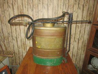 Vintage Copper Brass Pimitive Backpack Sprayer Lawncare Weed Killer Tank