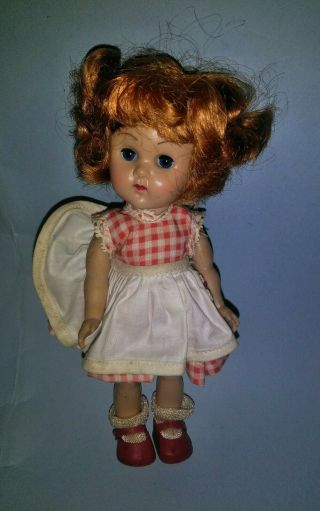 Vintage Vogue Ginny Doll Bkw Bent Knee Walker With Red Hair Blue Eyes