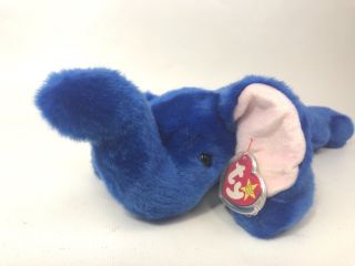 Ty Beanie Buddy Peanut The Royal Blue Elephant 1998 Rare Retired 17“ Collectible