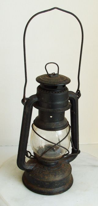 Vintage Feuer Hand Traditional Kerosene Lantern Lamp 25cm Tall Made In Germany