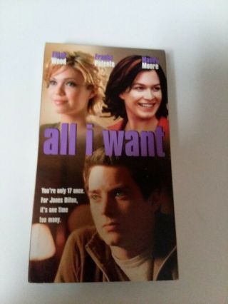 All I Want (vhs,  2003) Rare Elijah Wood And Mandy Moore.