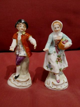 Stunning Antique Sitzendorf German Porcelain Figurines