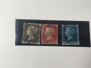 Stanley Gibbons Gb World Stamp Album Qe Penny Black Red Blue Values.  Rare