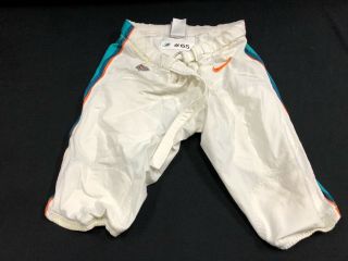 Miami Dolphins 65 Nike Game Football Pants Rare Size 38 W/belt Game Worn