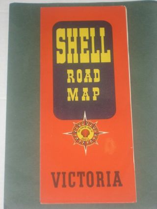 Vintage Map - Shell Road Map Of Victoria,  Australia C.  1950 