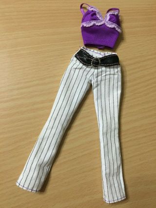 Barbie Doll My Scene Shopping Spree Nolee Outfit Belt Striped Pant Lace Top Rare