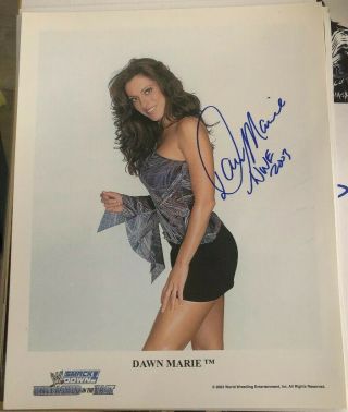 Dawn Marie Auto Signed Very Rare 8x10 Wrestling Wwe Wwf Ecw Divas Promo Photo