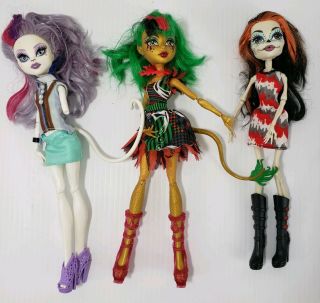 Monster High Dolls W/ Clothes Skelita Calaveras Catrine Rare Demew Jinafire Long
