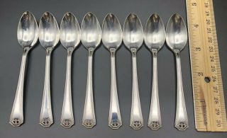 Set Of 8 Vintage Ns Co National Silver Adam Silverplate Demitasse Spoons 1917
