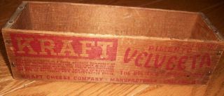 Vintage 2 Wooden Kraft Pimento Velveeta Cheese Box