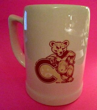 Vintage 1950s Cornell University Large Beer Stein Mug W Mascot Logo.  Rare
