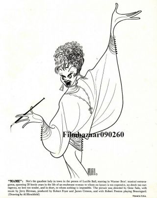 Lucille Ball - Rare Vintage 10 " X 8 " Card Caricature Photo Mame 1974 F6