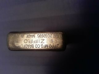 Vintage zippo lighter brass patent Roman numerals rare 3