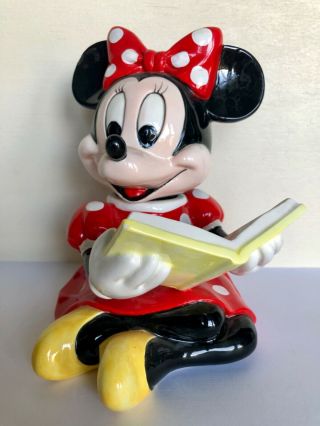 Rare 1980s Disney Minnie Mouse Large Porcelain Music Box By Schmid