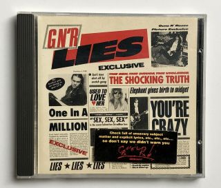 Guns N’ Roses Lies (cd,  1988) Rare W/ Hype Sticker