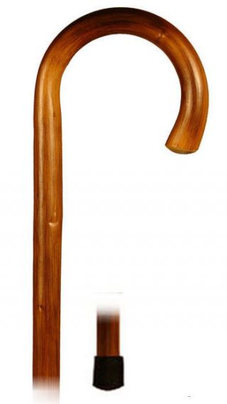 Curve Wooden Walking Stick/cane Natural Solid Chestnut Wood Crook One Piece Cane