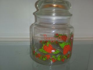VTG Strawberry Shortcake Anchor Hocking Canister Lid Jar Cookie candy Berry Good 2