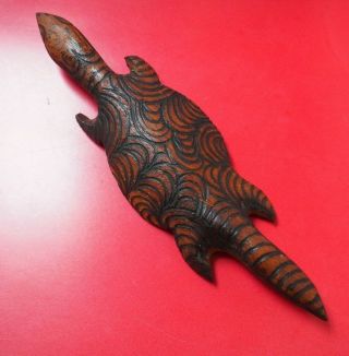 Good Quality Australian Aboriginal Carved Wooden Goanna Monitor Lizard Totem Nr