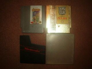 Nintendo The Legend Of Zelda Gold,  Castlevania W/ Nes Sleeve,  Case Rare