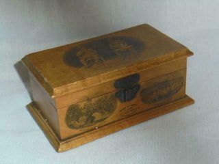 Antique Mauchline Ware - Box/chest - Burns Views - Tam O Shanter/souter Johnny
