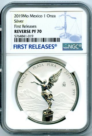 2019 Mexico Silver Onza Libertad Ngc Pf70 Reverse Proof First Releases Rare