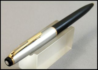 Very Rare Vintage Montblanc 38 S Steel Cap Lever Bar Ball Point Pen - 1969