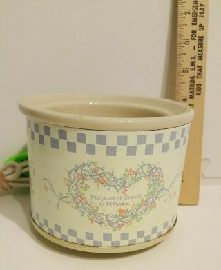 Vintage Potpourri Mini Crock Pot By Rival Simmer Electric Floral Heart Design