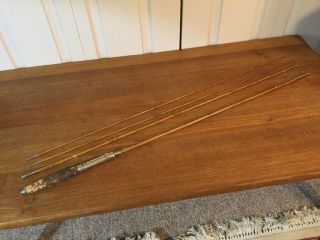 Vintage Abercrombie & Fitch York 8.  5’ Bamboo Fly Rod.  3 Pc.  Rare.  Extra Tip.