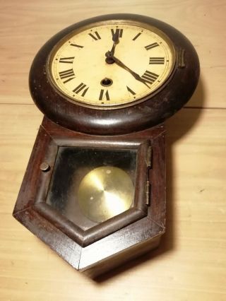 Vintage Hac Make Antique Pendulum Wall Clock - Not German Made