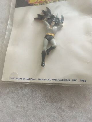 Vintage Batman And Robin Metal Pins 1966 MOC National Periodical RARE 3