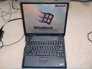 Vintage IBM ThinkPad A21e Laptop with Windows 95 Installed Built - in Floppy,  Rare 2