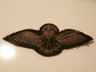 Rare Vintage British Raf Royal Airforce Officer Pilot Wing Patch Military Patch
