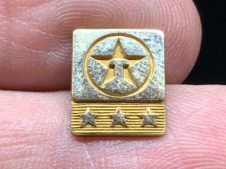 Texaco Oil 1/10 10k Gold Triple Star Stunning Rare Vintage Service Award Pin.