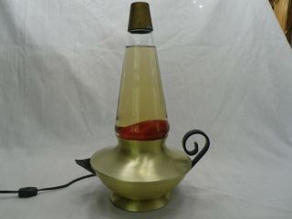 Vintage Rare Genie Lava Lite Lamp Gold Toned 15 " Tall Retro 70 