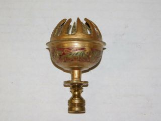 Antique 3 " Brass Ornate Lamp Finial Vintage Victorian Ball Light Topper Part