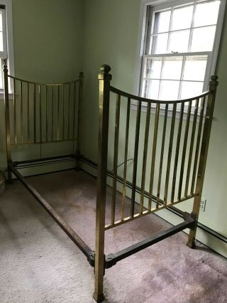 Antique Brass Single Twin Size Bed Frame - Headboard,  Footboard,  Rails