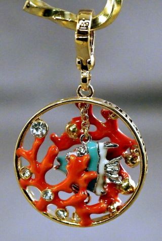 Rare 2004 Juicy Couture Angel Fish In Coral Charm Yjru0216 2 " W/bail