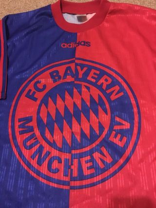 1995/1996 Bayern Munich training football shirt Adidas small men ' s rare vintage 3