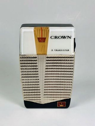 Rare 1950’s Crown Tr - 555 Reverse Painted Transistor Radio Made In Japan