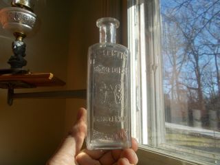 Eclectic Remedies H.  A.  Tucker M.  D.  Brooklyn Rare 1880s Square Medicine Bottle