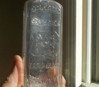 ECLECTIC REMEDIES H.  A.  TUCKER M.  D.  BROOKLYN RARE 1880s SQUARE MEDICINE BOTTLE 2