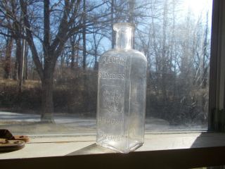 ECLECTIC REMEDIES H.  A.  TUCKER M.  D.  BROOKLYN RARE 1880s SQUARE MEDICINE BOTTLE 3