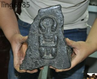 Rare Chinese Hongshan Culture Meteorite Iron Hand Carved Ox Head Sun God Statue